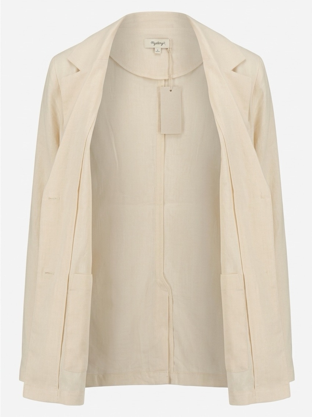 Spring summer Women’s Cream Open-Front Blazer Jacket size medium - Picture 2 of 4